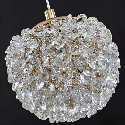 Modern Gold Pendant Light with Clear Shade and Adjustable Hanging Length