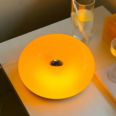 Modern Orange Glass Table Lamp with Touch Switch and Warm Light