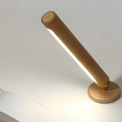 Rechargeable Modern Wood Wall Sconce with Warm Ambient LED Lighting