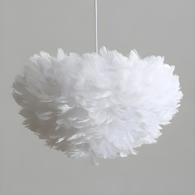 Silver Feather Globe Chandelier - Modern LED Lighting with Ambient Glow for Contemporary Homes