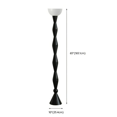 Sleek Black Plug In Electric Floor Lamp with Glass Shade for Modern Style Decor