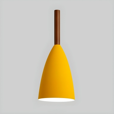 Sleek Wood Cone Pendant Light - Modern Hanging Fixture with Adjustable Cord
