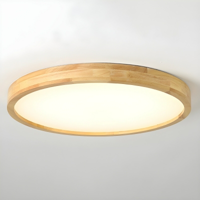 White Wood LED Ceiling Light with Acrylic Shade, Modern Style, Ideal for Residential Use