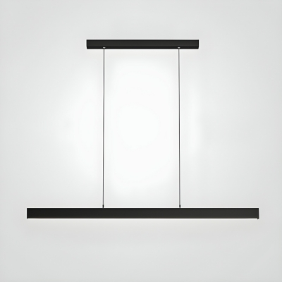 Black Metal Rectangle Shade Island Light with LED Bulb for Modern Style Home Decor