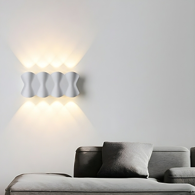 Contemporary Metal LED Wall Lamp with Up & Down Acrylic Shade in Warm Light