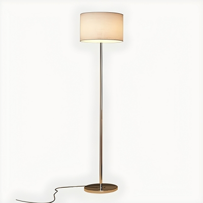 Elegant Modern Floor Lamp with Fabric Shade for Residential Use