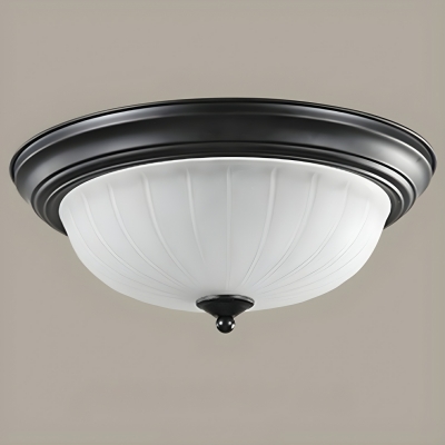 Modern Flush Mount Ceiling Light Fixture with Glass Shade for Residential Use