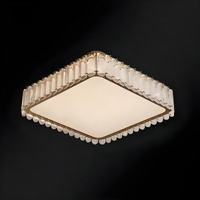 Modern Geometric Crystal Flush Mount Ceiling Light with Clear Acrylic Shade