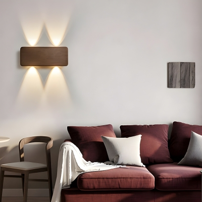 Modern LED Wall Sconce with Up & Down Aluminum Shade - 4 Lights - Hardwired