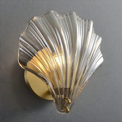 Modern Metal 1-Light Wall Sconce with Transparent Glass Shade