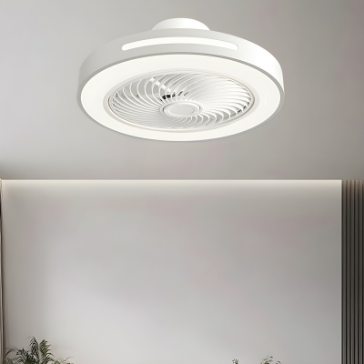 Modern Metal Ceiling Fan with Stepless Dimming Remote Control - Flush mount Design