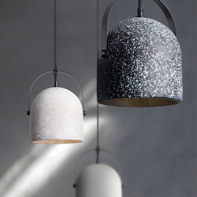 Modern Metal Pendant Light with Concrete Shade - Stylish LED Lighting for Home Decor