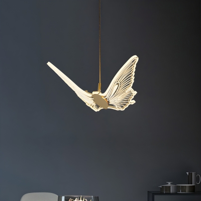 Modern Metal Pendant with Acrylic Shade in LED Bulbs and Adjustable Cord Mounting