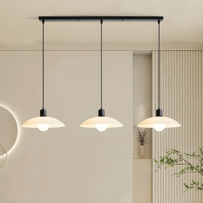 Modern Pendant Light with Adjustable Hanging Length and Downward Glass Shade