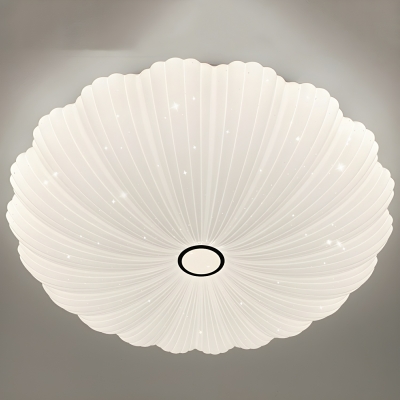 Sleek Modern White Flush Mount Ceiling Light with PVC Shade and LED Lighting