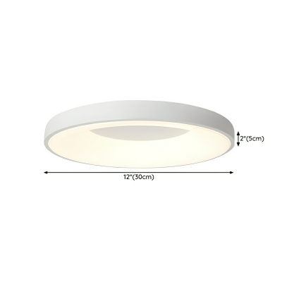 White Metal Flush Mount Ceiling Light - Modern Cylinder Shape with One LED Bulb - 19.5 Inches