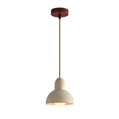 Elegant Modern Pendant Light with Stone Shade, Adjustable Hanging Length, and LED Light Included