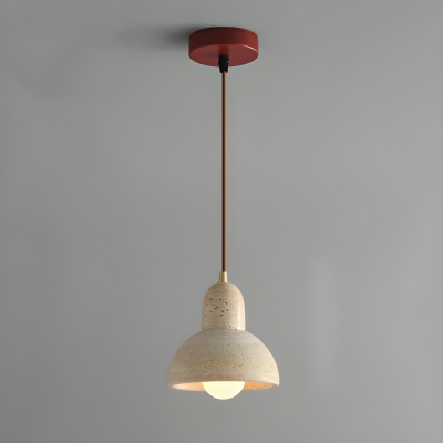 Elegant Modern Pendant Light with Stone Shade, Adjustable Hanging Length, and LED Light Included