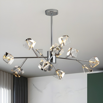 Glamorous Crystal Bi-Pin Chandelier with Adjustable Hanging Length for Modern Ambiance
