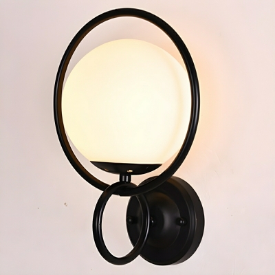 Modern Hardwired Metal Wall Sconce with Glass Shade (1-Light LED/Incandescent/Fluorescent)