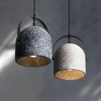 Modern Metal Pendant Light with Concrete Shade - Stylish LED Lighting for Home Decor