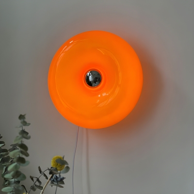 Modern Touch-Controlled Orange Glass Wall Sconce with Adjustable Color Temperature