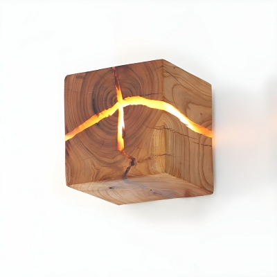 Modern Wood Wall Sconce with Ambient Wood Shade and Rocker Switch for Natural Home Lighting