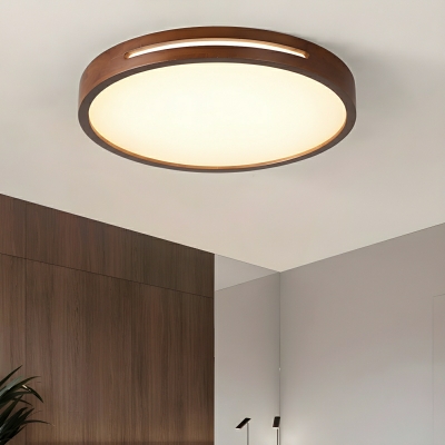 Wooden LED Flush Mount Ceiling Light for Modern Home Lighting