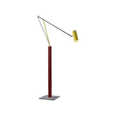 Adjustable Height LED Floor Lamp with Modern Aluminum Barrel Shade - Natural Light Ambiance