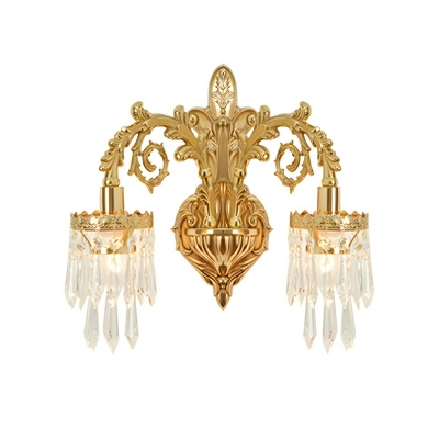 Elegant Gold Crystal Wall Sconce with Modern Style and Clear Shade