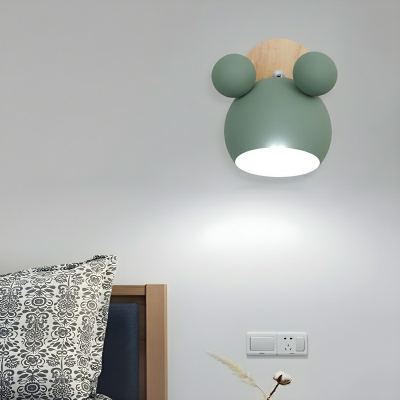 Elegant LED Wall Lamp with Hardwired Installation and Iron Shade