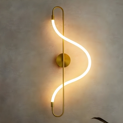 Elegant Modern Gold LED Wall Lamp for Dining Room with Clear Silica Gel Shade