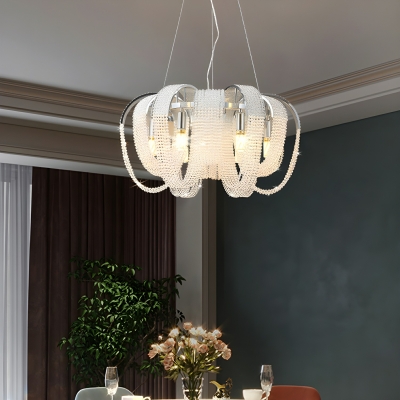 Elegant Steel Crystal Chandelier with Adjustable Hang Length for Contemporary Home