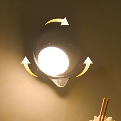 Industrial Style Rechargeable LED Wall Lamp with Plastic Shade