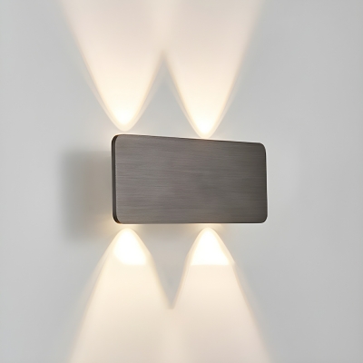 Modern LED Wall Sconce with Up & Down Aluminum Shade - 4 Lights - Hardwired
