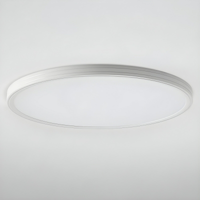 Modish Metal LED Circle Flush Mount Ceiling Light with White Shade