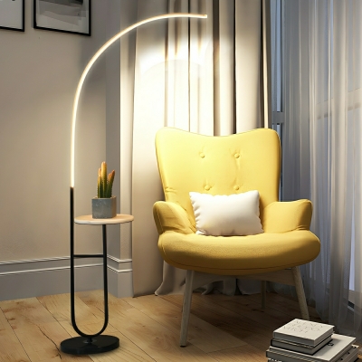 Sleek Metal Buffet Floor Lamp with Dimmable LED Bulbs and Foot Switch