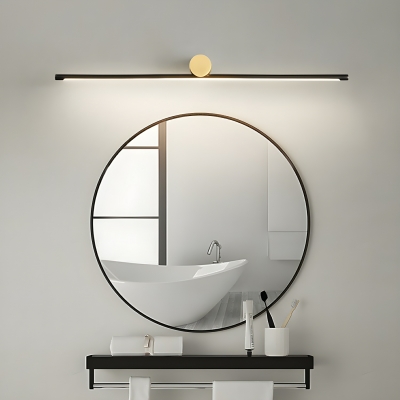 Sleek Straight Modern Vanity Light with Ambient LED & Sturdy Metal Design