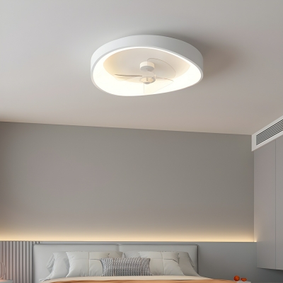 Stepless Dimming Modern Ceiling Fan with Remote and Wall Control, Flushmount, Clear Acrylic Blades