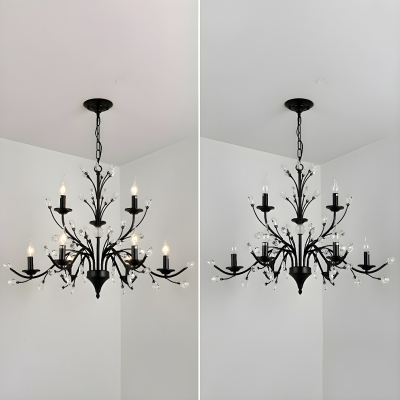 Stunning Crystal Candelabra Chandelier with Adjustable Hanging Length for Elegant Residential Use