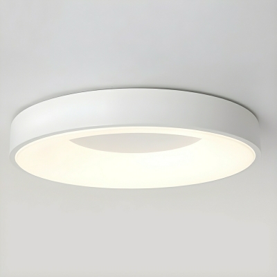 White Metal Flush Mount Ceiling Light - Modern Cylinder Shape with One LED Bulb - 19.5 Inches