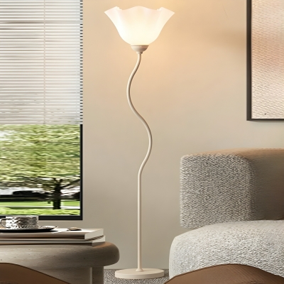 Contemporary White Novelty Light Floor Lamp with Foot Switch and Metal Stand in Modern Style