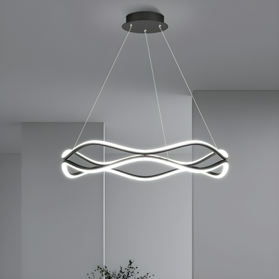 Deluxe Metal Modern Chandelier with LED Lights and Adjustable Hanging Length for a stylish home