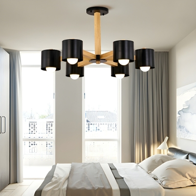 Elegant White Glass Modern Wood Handing Light for Residential Use