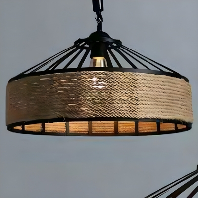 Industrial Black Iron Pendant Light with Adjustable Hanging Length for American Market