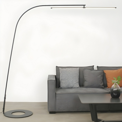 Modern Black Metal Single Light Floor Lamp with LED, Foot Switch Included