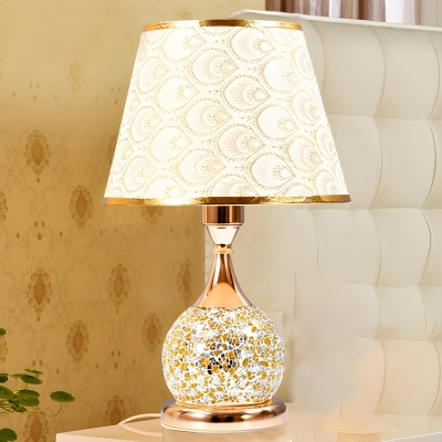 Modern Glass Bedside Table Lamp - Elegant LED Lighting for Ambiance (Assembly Required)