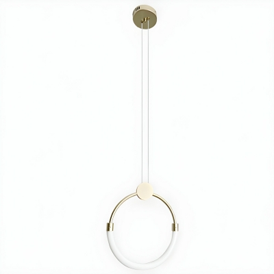 Modern Gold Pendant Light with Adjustable Hanging Length and Warm White Silica Gel Shade