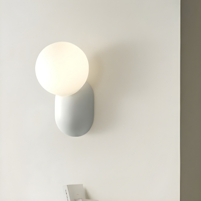 Modern Resin Mini Wall Lamp with Bi-pin White Light and Ambient Glass Shade