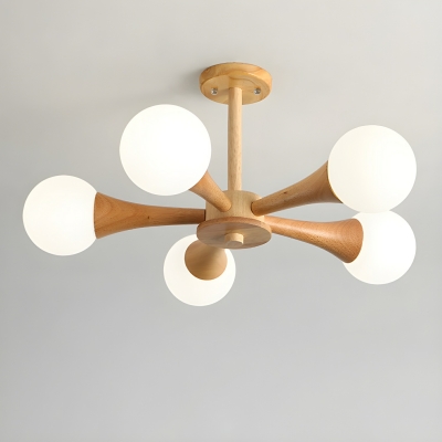 Modern Wood Chandelier and LED/Incandescent/Fluorescent Bulbs - Rustic Style Ahead